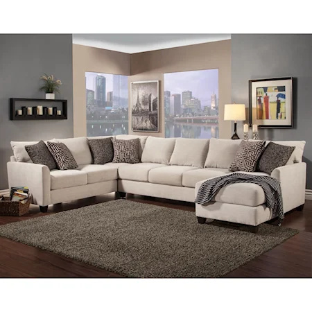 Casual Contemporary Sectional with Chaise